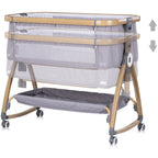 Chipolino Patut co-sleeper Charisma cu laterala culisanta 0m+ Platinum wood