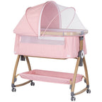 Chipolino Patut co-sleeper Charisma cu laterala culisanta 0m+ Powder pink wood