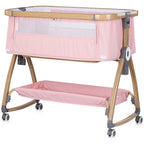 Chipolino Patut co-sleeper Charisma cu laterala culisanta 0m+ Powder pink wood