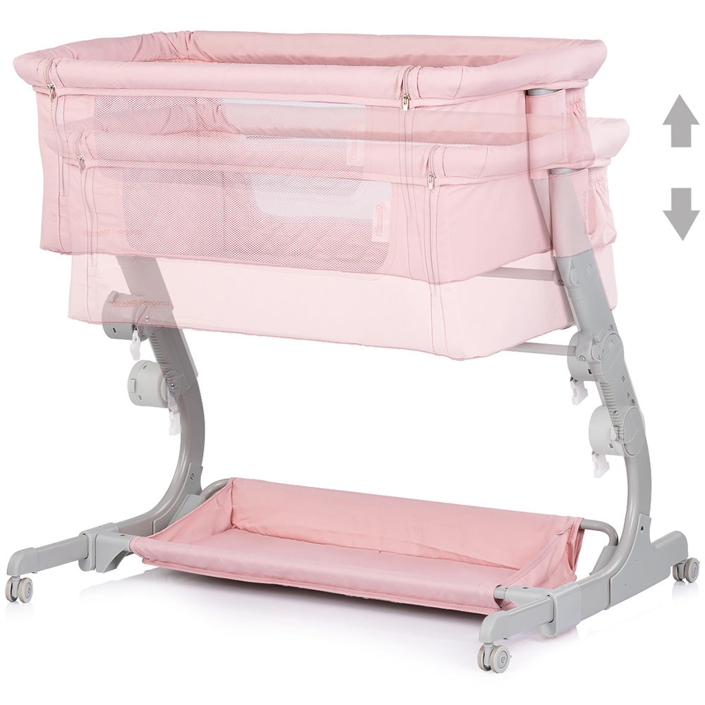 Chipolino Patut Co-Sleeper Eleganza cu laterala culisanta 0m+ Pink marshmallow