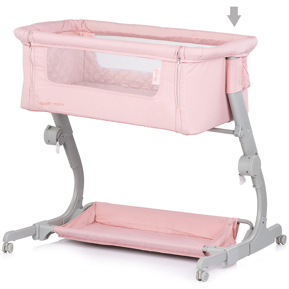 Chipolino Patut Co-Sleeper Eleganza cu laterala culisanta 0m+ Pink marshmallow