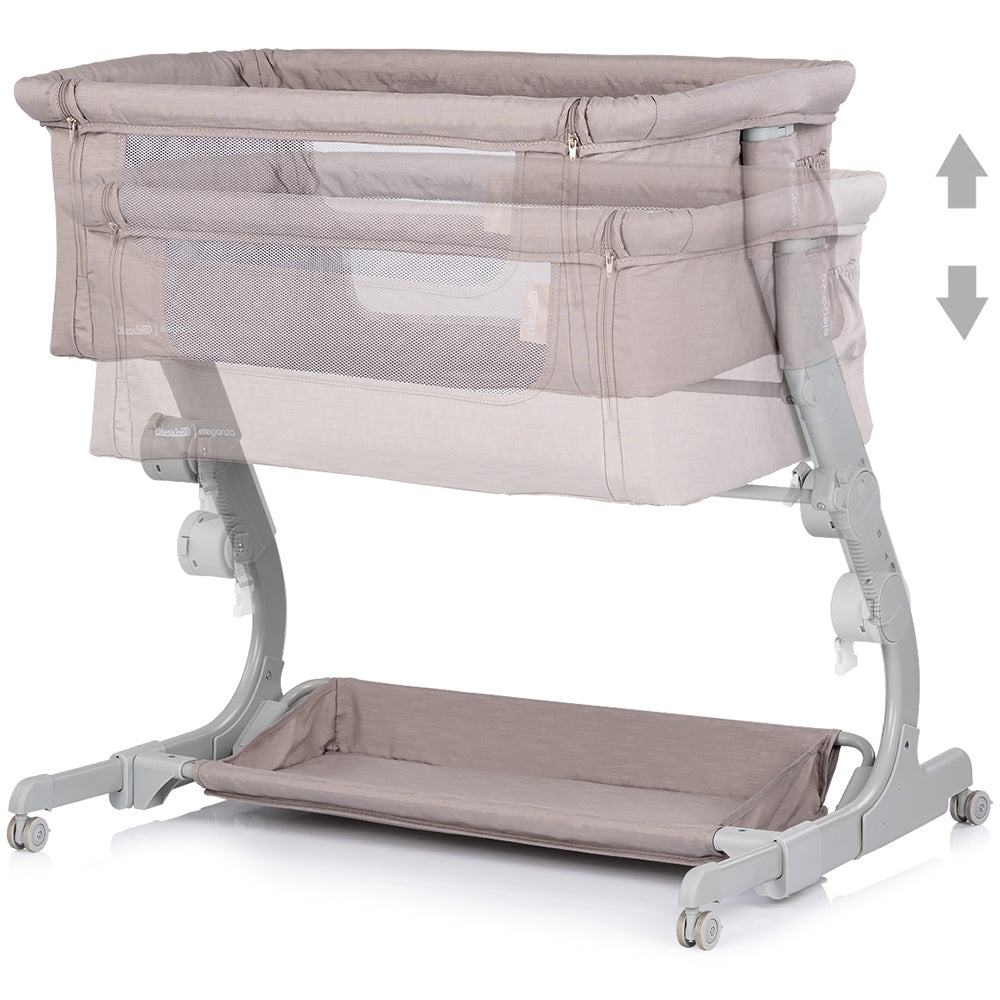Chipolino Patut Co-Sleeper Eleganza cu laterala culisanta 0m+ Tiramisu