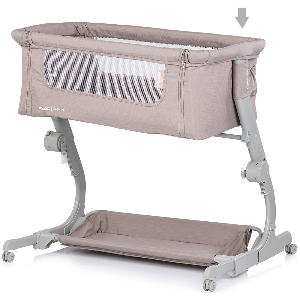 Chipolino Patut Co-Sleeper Eleganza cu laterala culisanta 0m+ Tiramisu