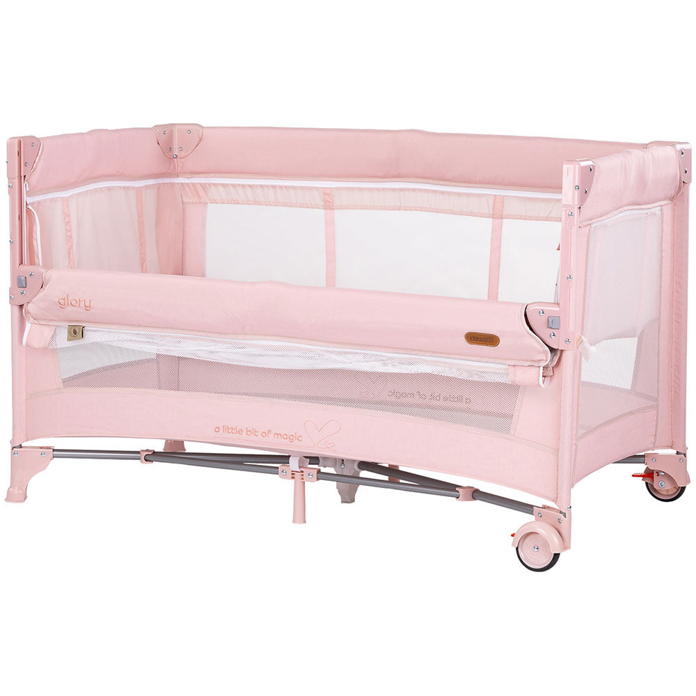 Chipolino Patut Glory cu laterala culisanta 0m+ Pink marshmallow