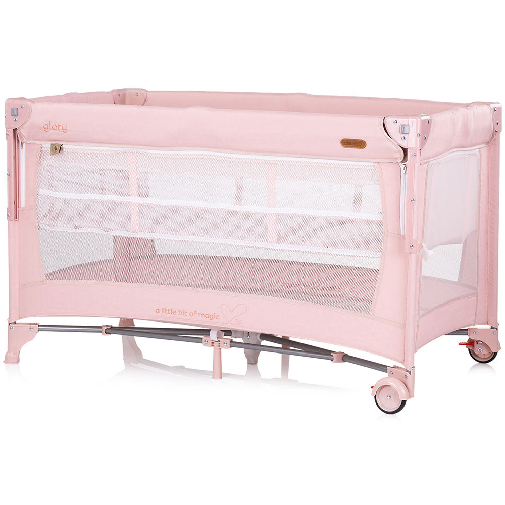 Chipolino Patut Glory cu laterala culisanta 0m+ Pink marshmallow