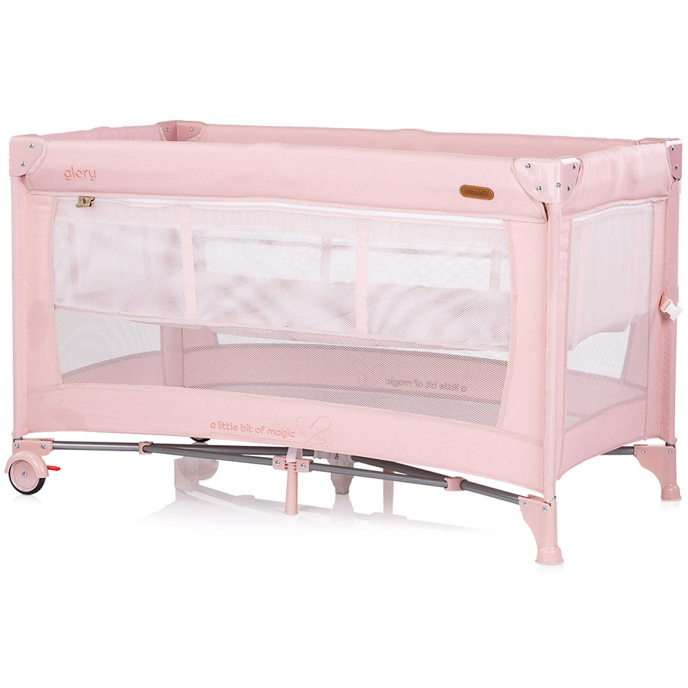 Chipolino Patut Glory cu laterala culisanta 0m+ Pink marshmallow
