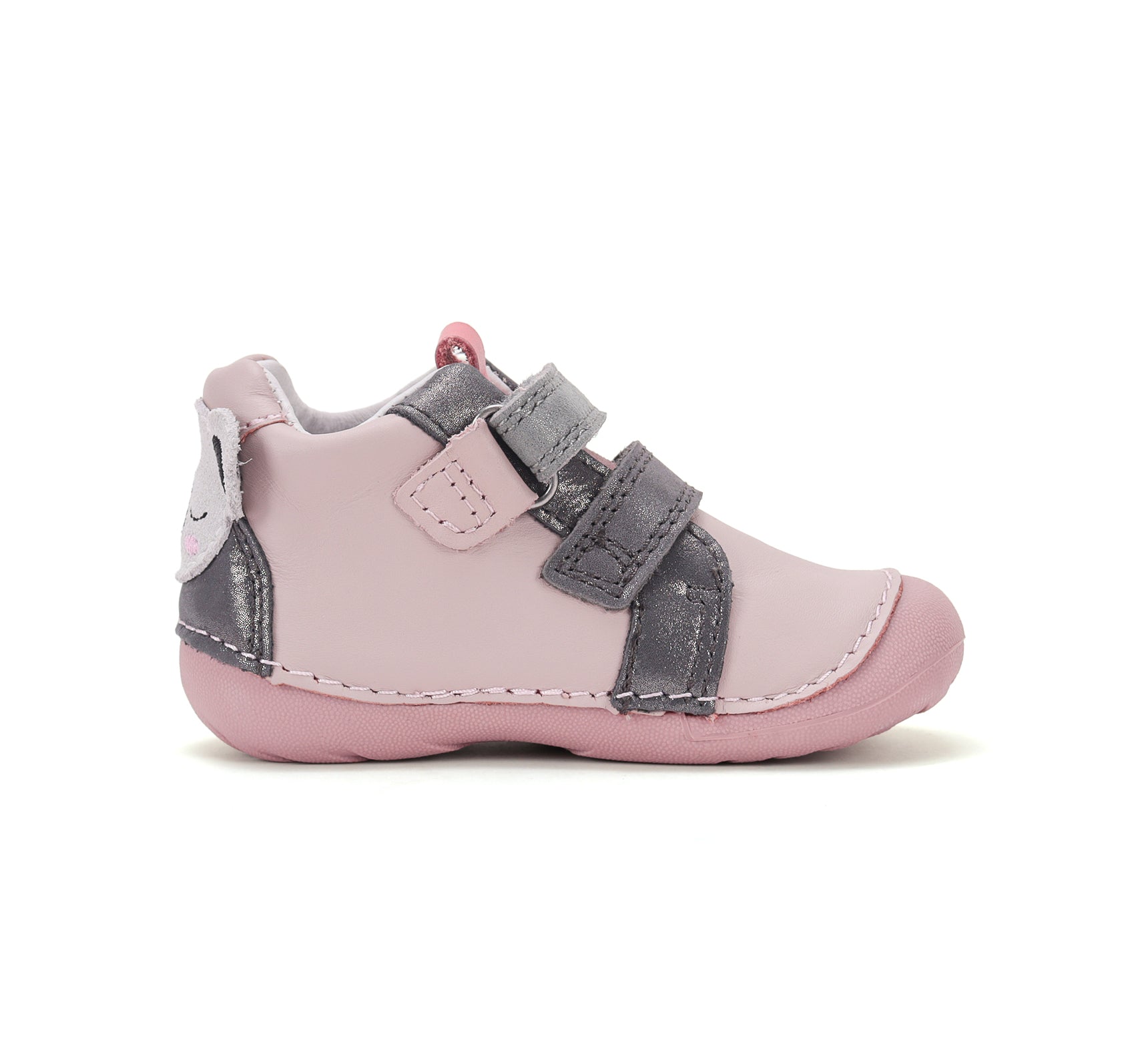 D.D.Step pantofi fete Primii pasi 19-24 Baby Pink cu Koala