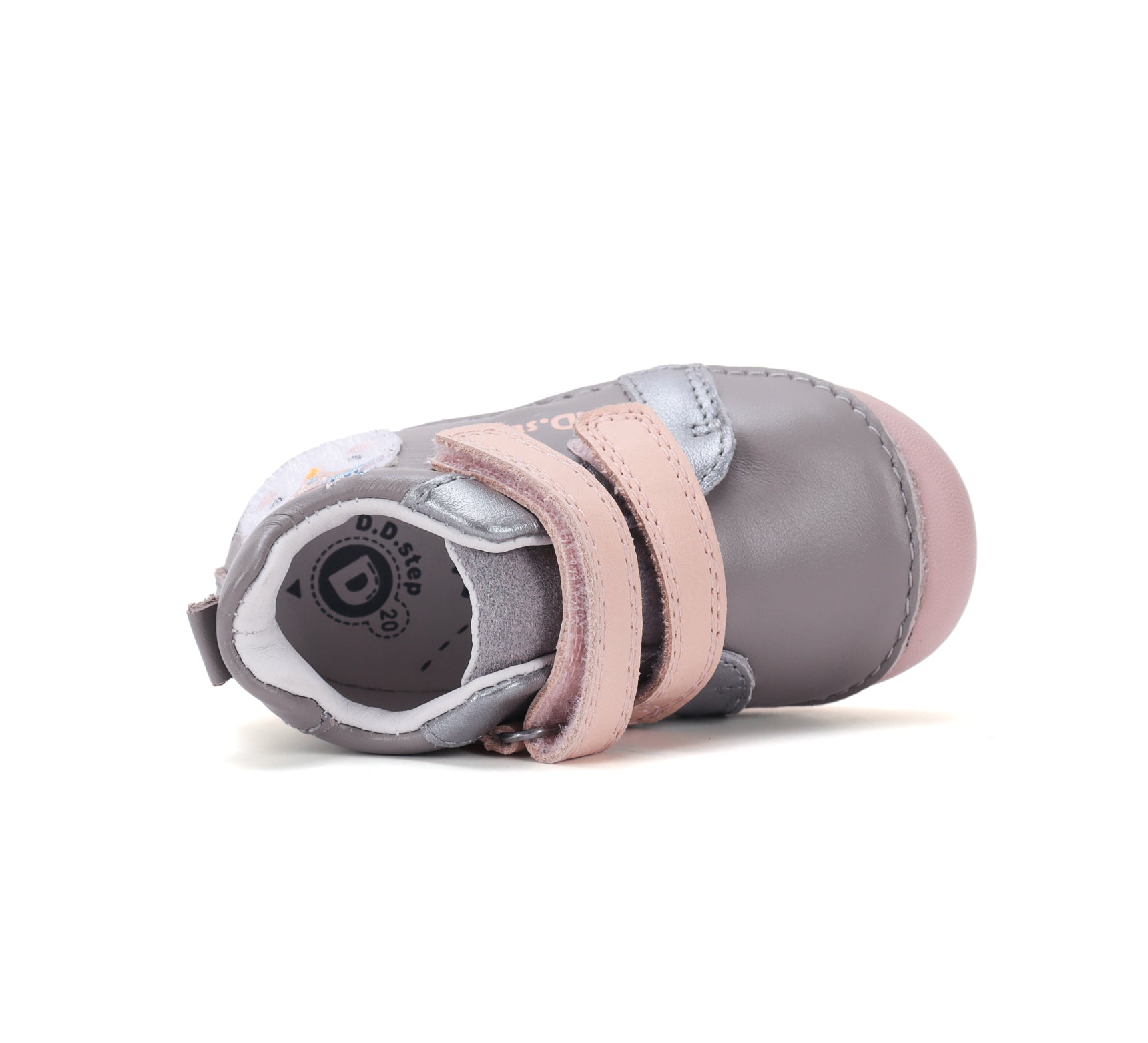 D.D.Step pantofi fete Primii pasi 19-24 Marine Grey cu bufnita