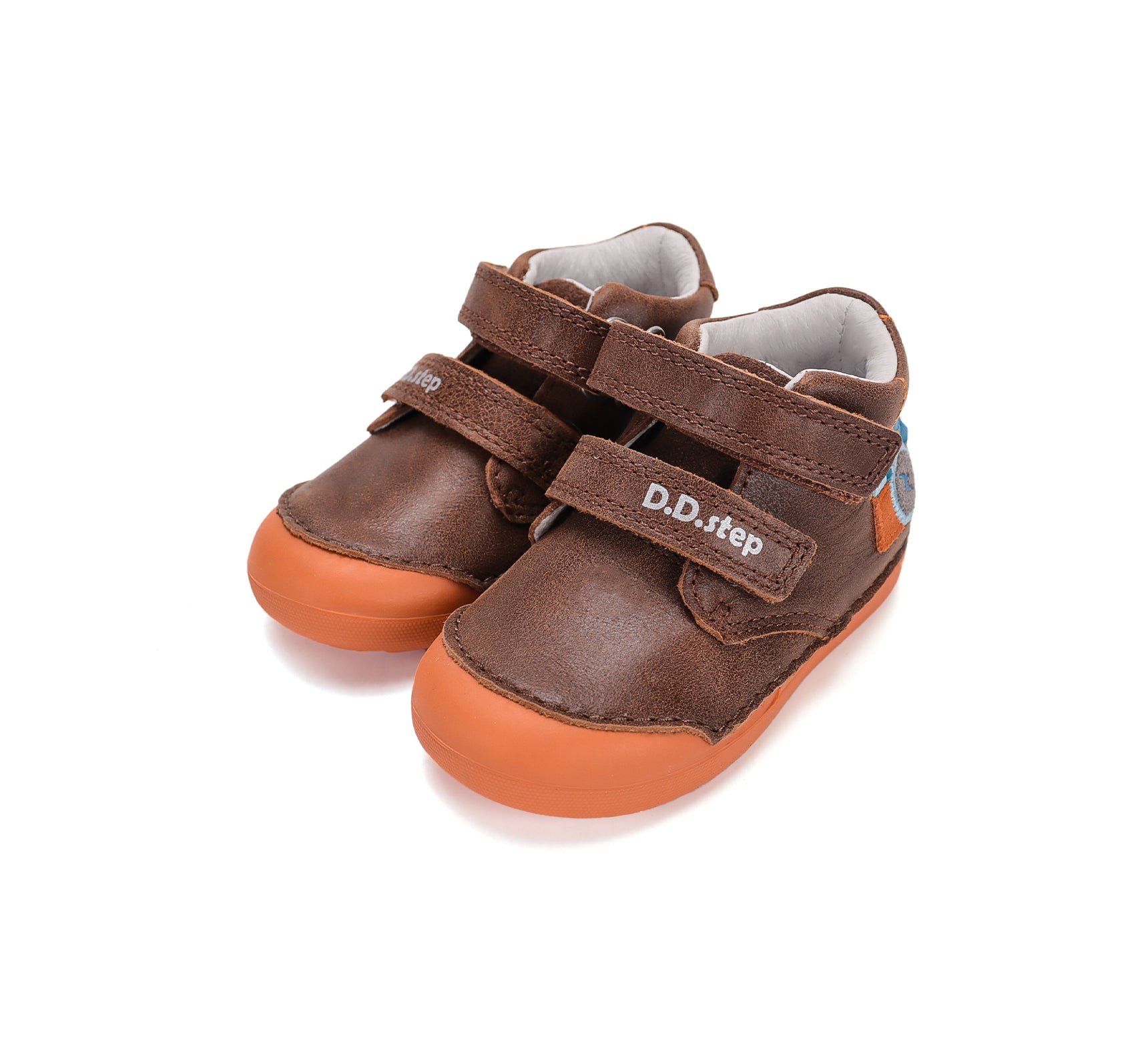 D.D.Step pantofi baieti Primii pasi 20-25 Chocolate cu aparat foto