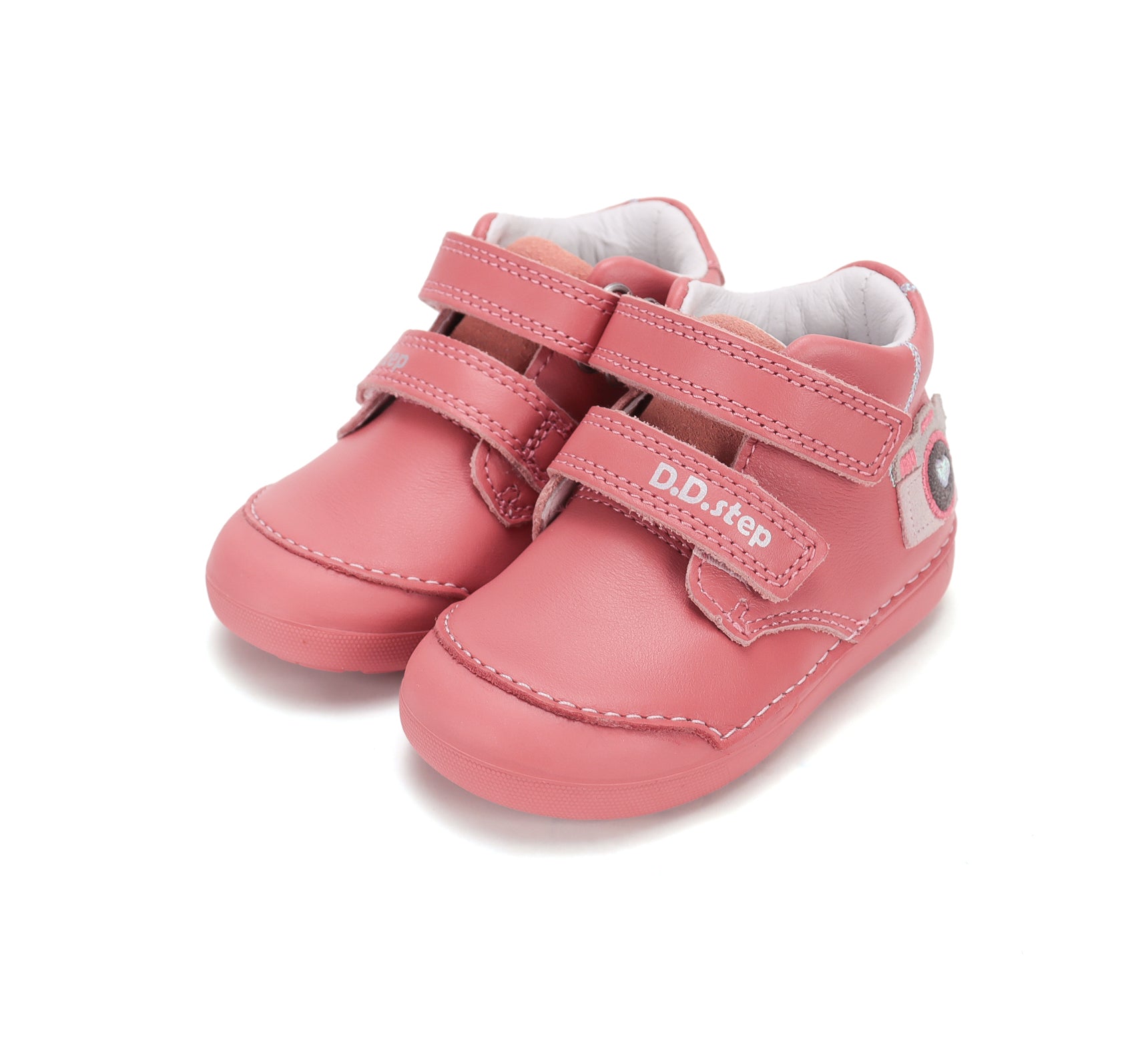 D.D.Step pantofi fete Primii pasi 20-25 Strawberry cu aparat foto