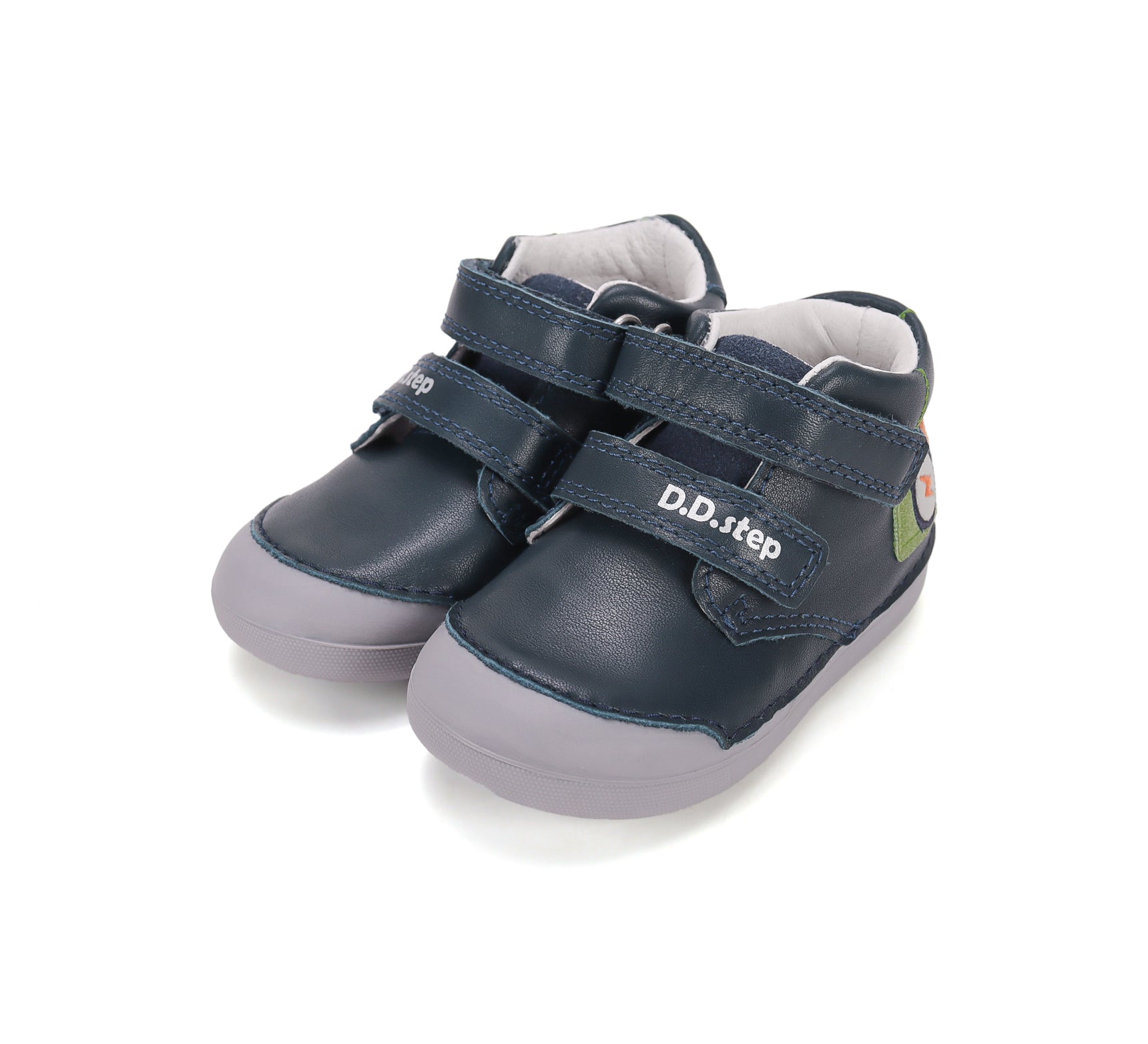D.D.Step pantofi baieti Primii pasi 20-25 Royal Blue cu aparat foto