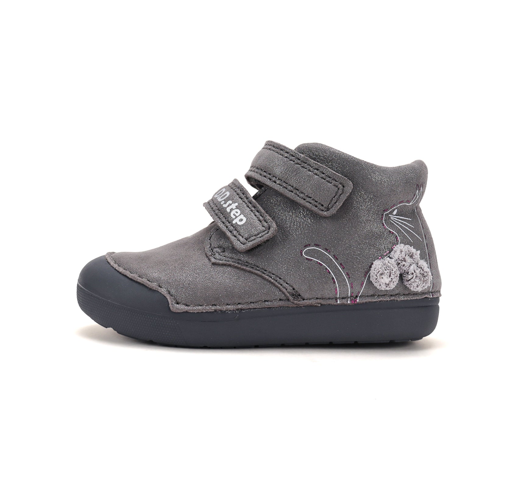 D.D.Step pantofi fete Primii pasi 20-25 Marine Grey cu pisica