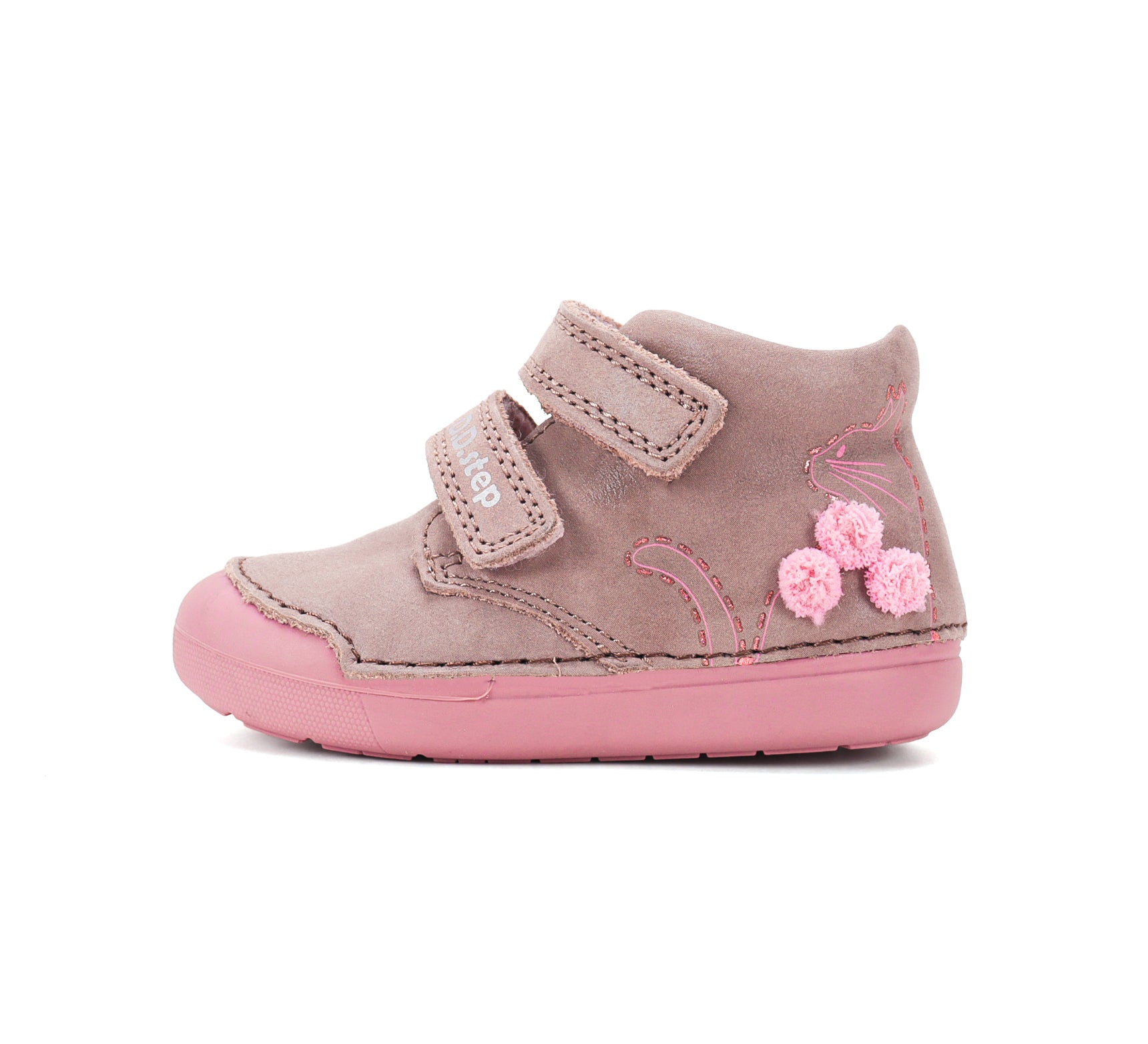 D.D.Step pantofi fete Primii pasi 20-25 Chocolate cu pisica
