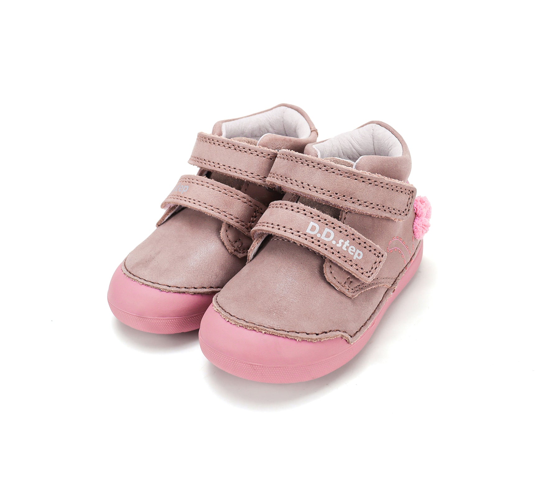 D.D.Step pantofi fete Primii pasi 20-25 Chocolate cu pisica