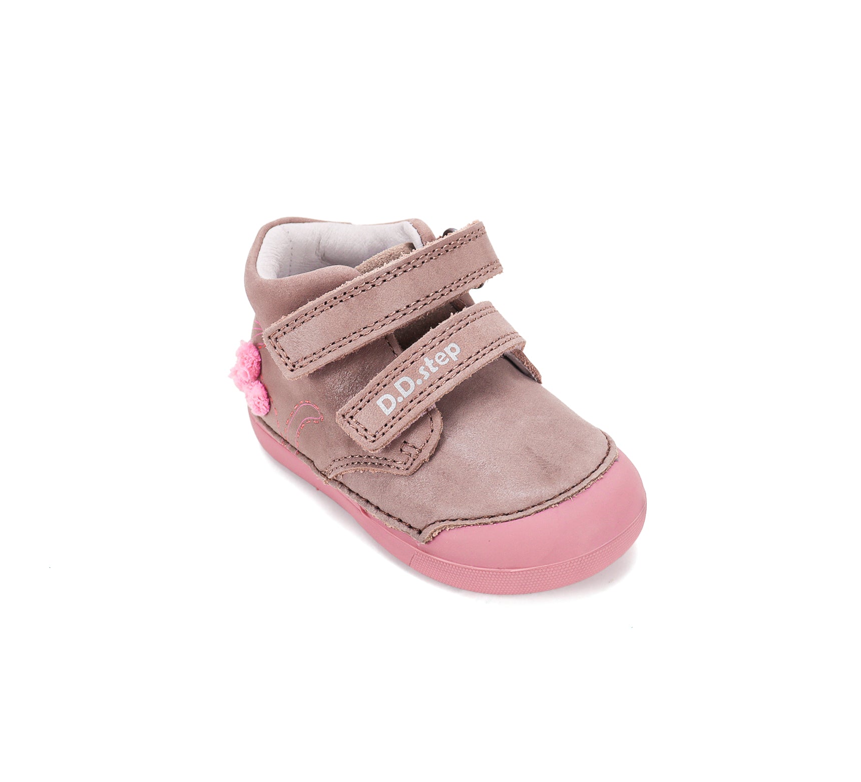 D.D.Step pantofi fete Primii pasi 20-25 Chocolate cu pisica