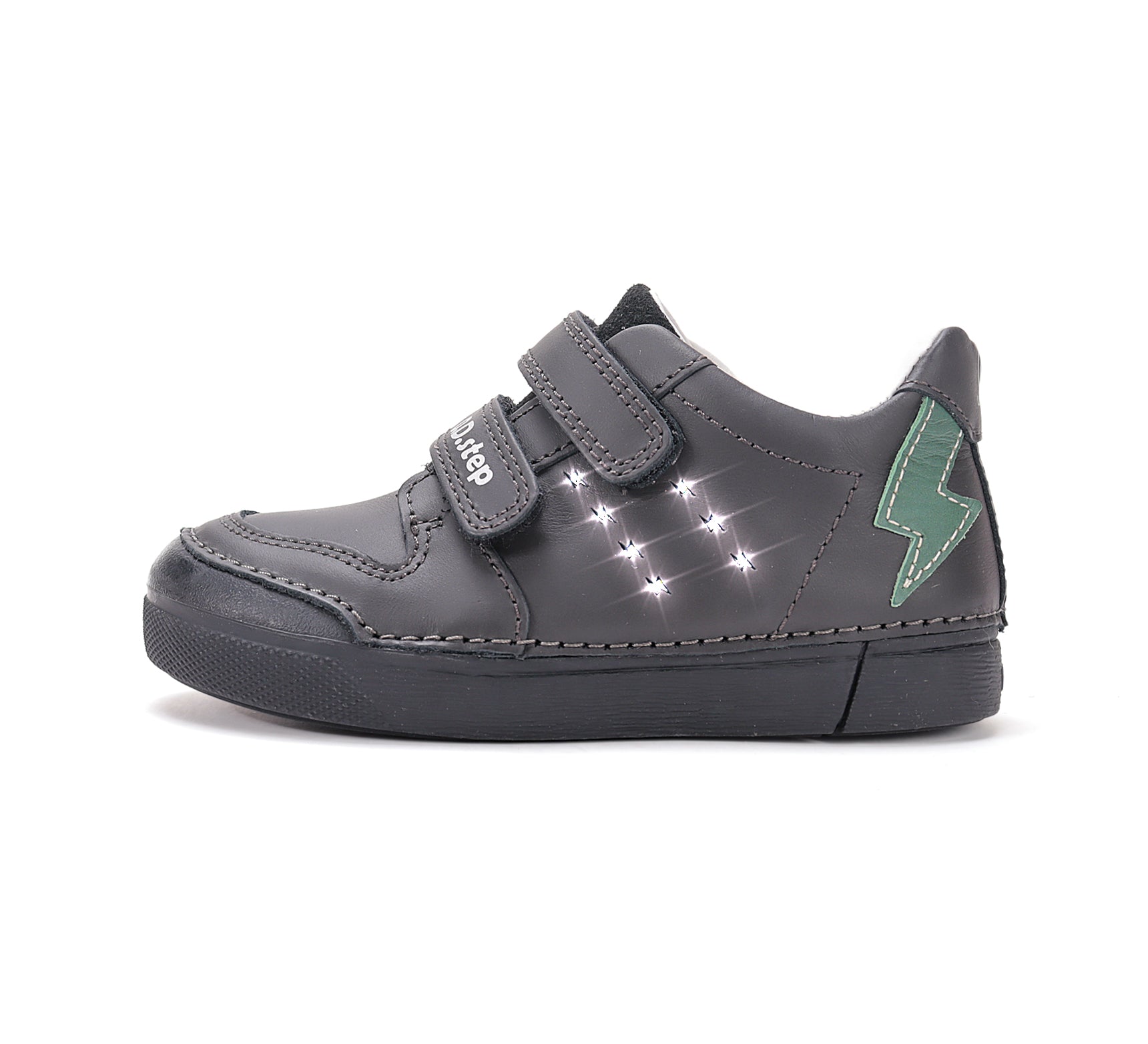 D.D.Step pantofi baieti cu LED 25-30 Black cu fulger