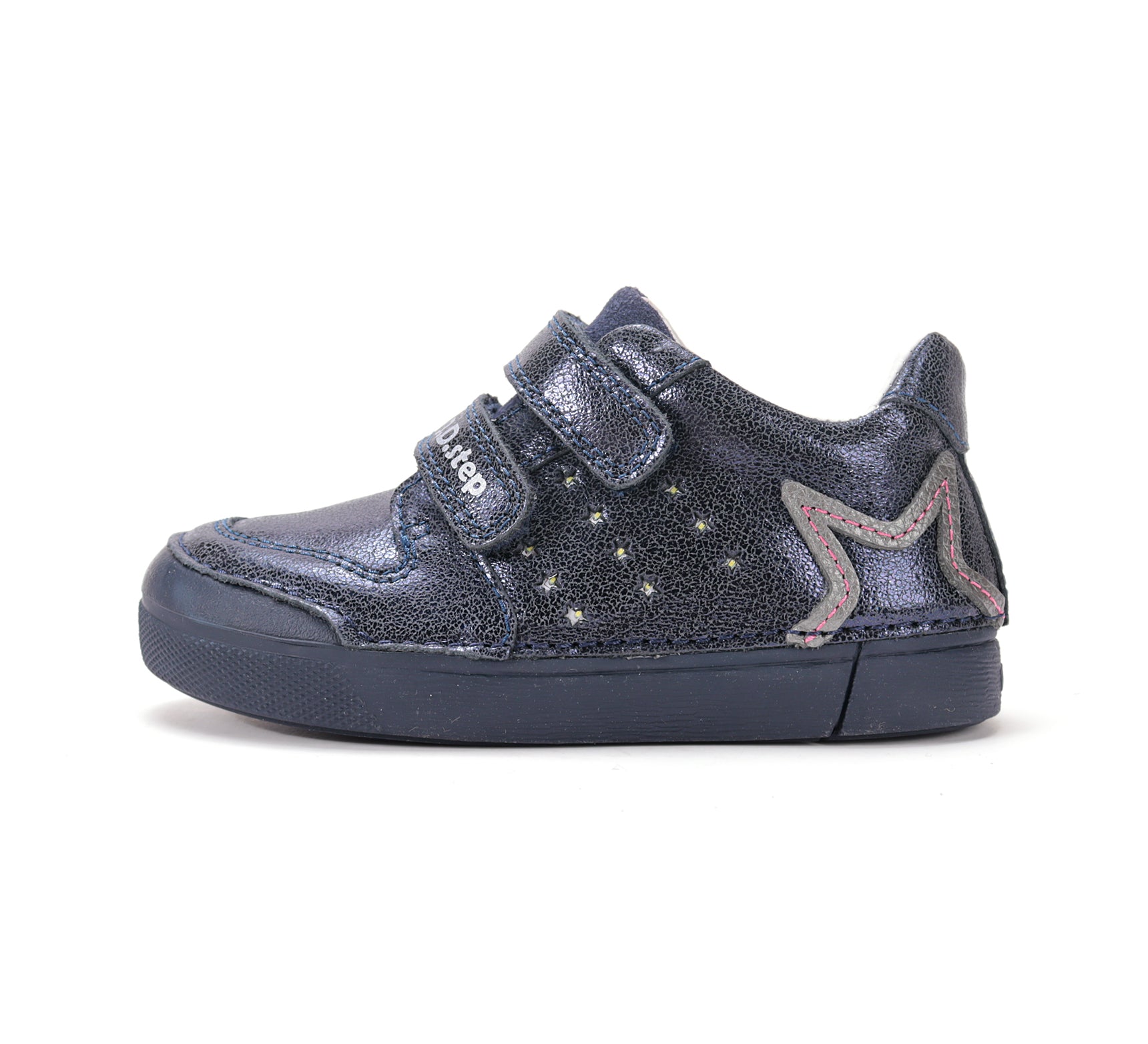 D.D.Step pantofi fete cu LED 25-30 Royal Blue cu stea