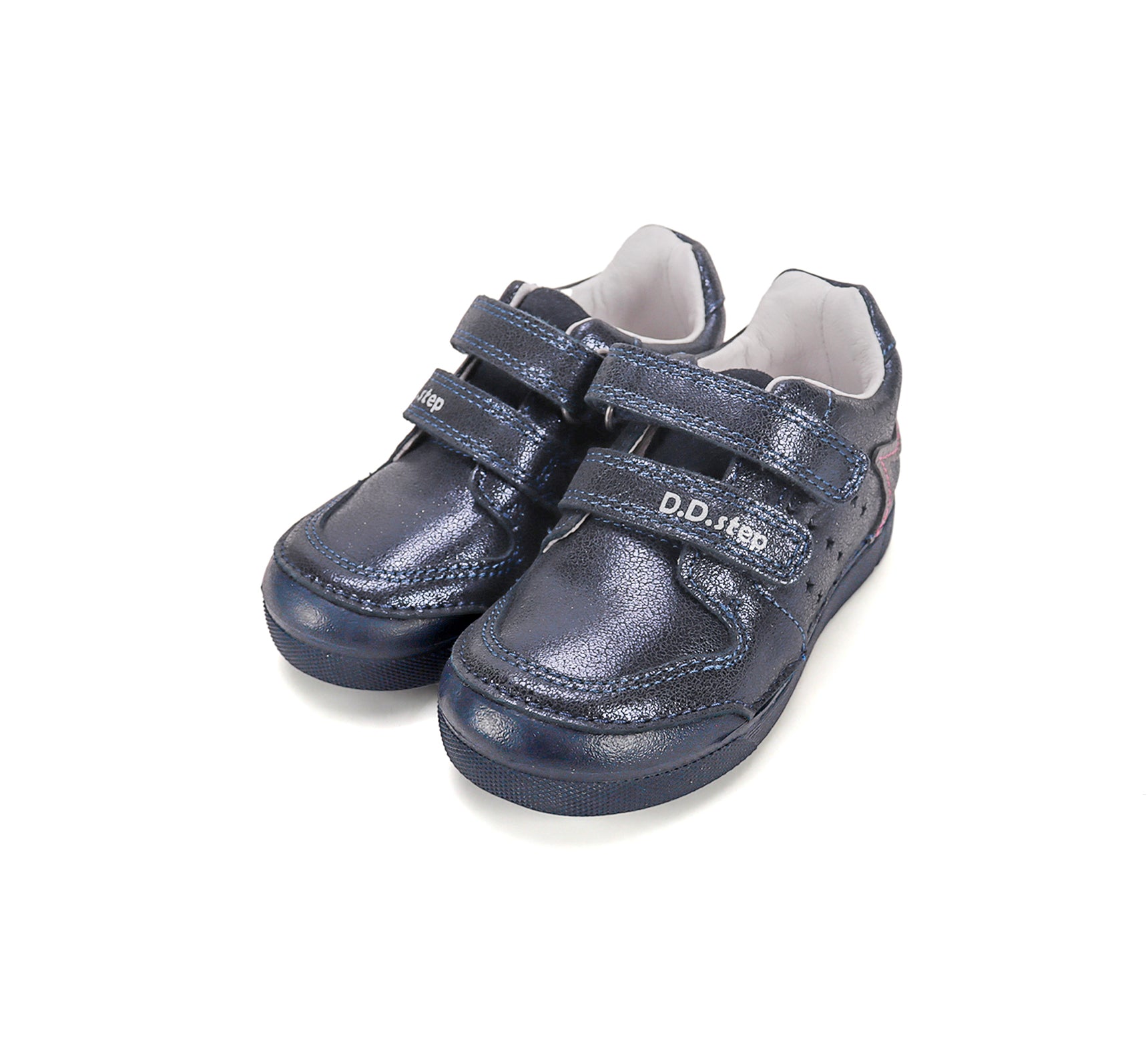 D.D.Step pantofi fete cu LED 25-30 Royal Blue cu stea