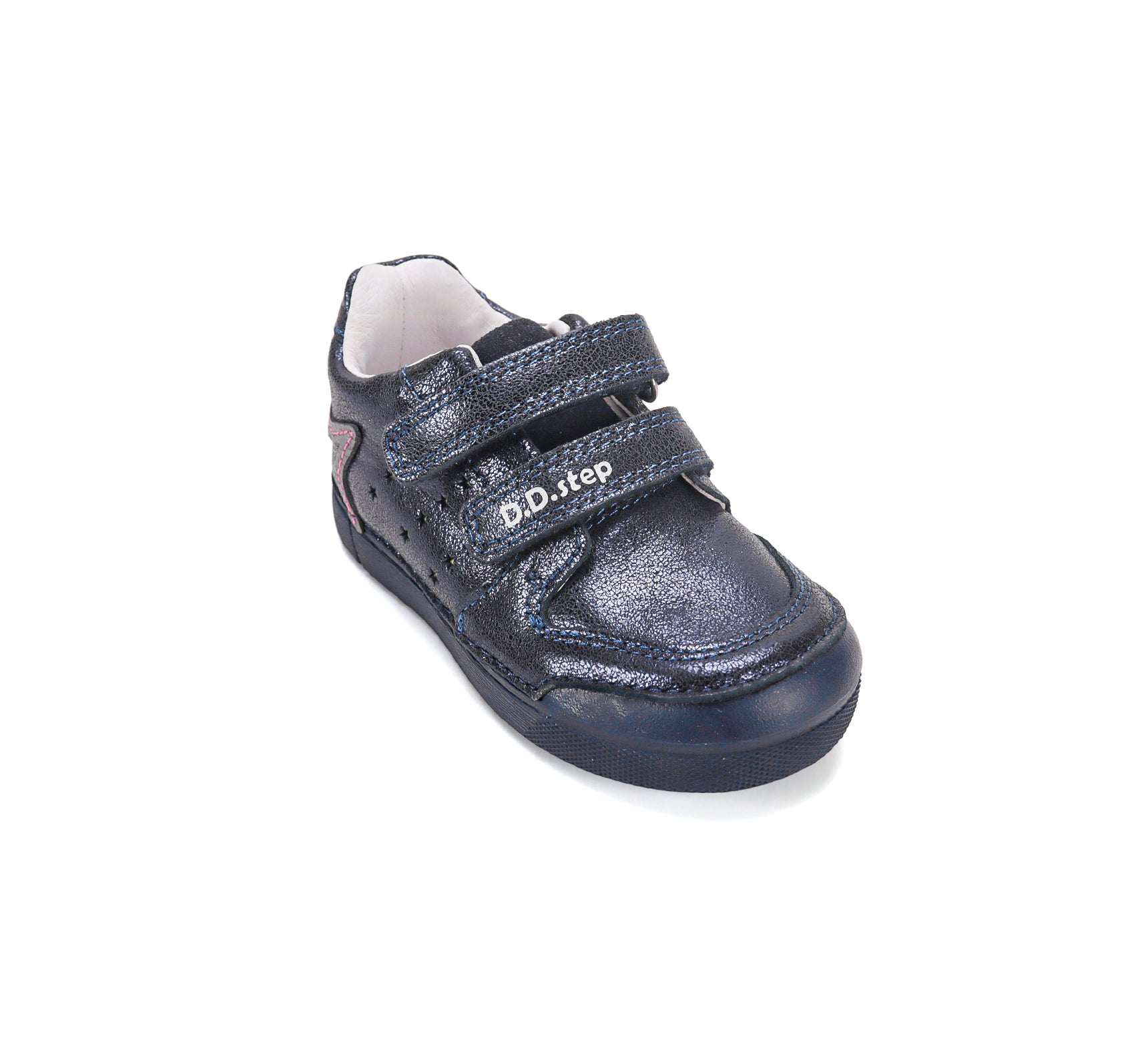 D.D.Step pantofi fete cu LED 25-30 Royal Blue cu stea