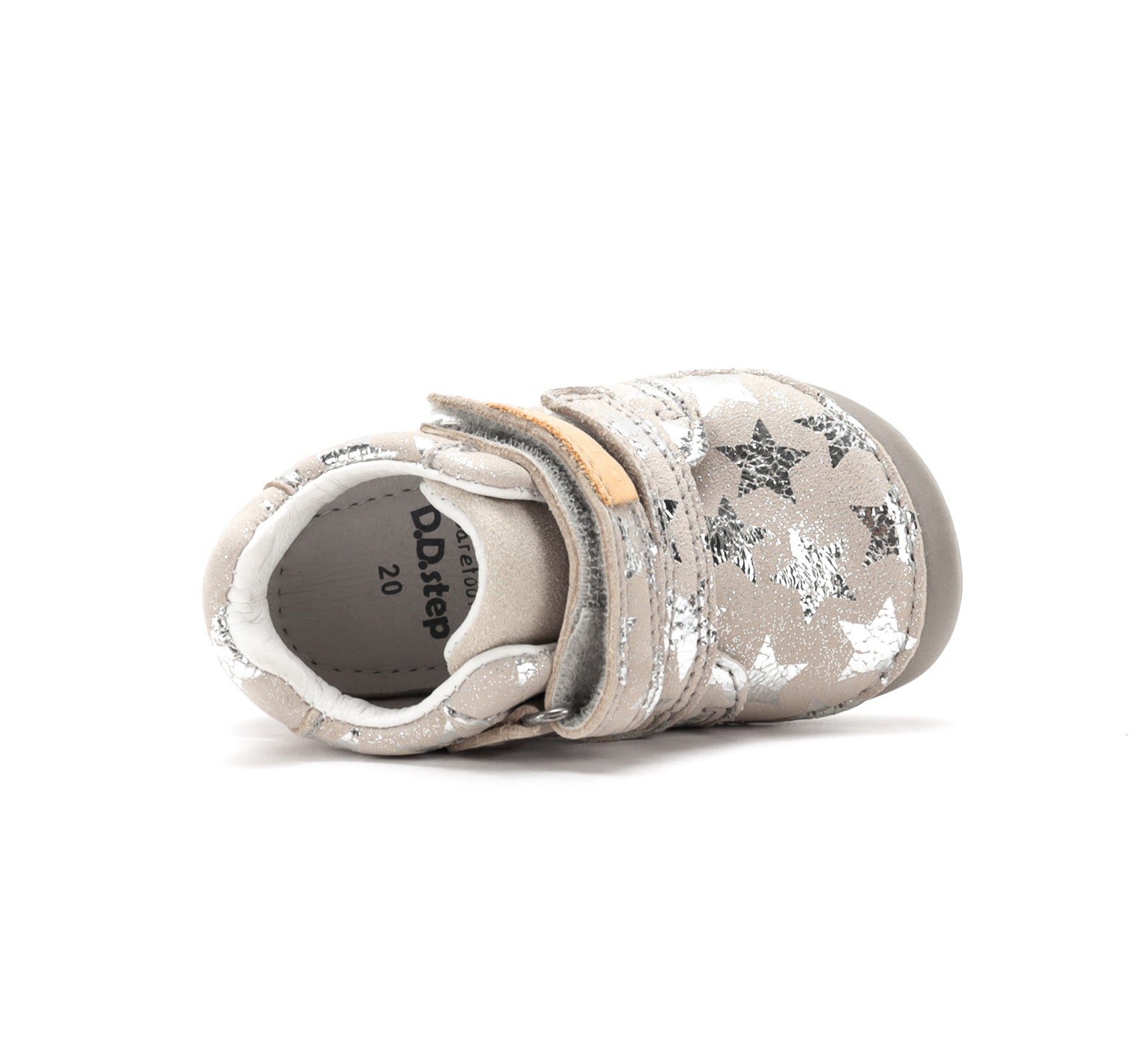 D.D.Step pantofi fete Barefoot 20-25 Cream cu stelute