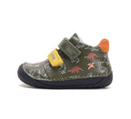 D.D.Step pantofi baieti Barefoot 20-25 Olive cu dinozauri