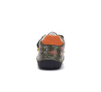 D.D.Step pantofi baieti Barefoot 20-25 Olive cu dinozauri