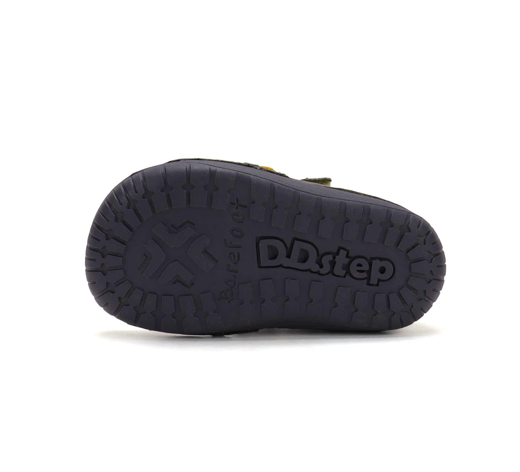 D.D.Step pantofi baieti Barefoot 20-25 Olive cu dinozauri