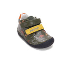 D.D.Step pantofi baieti Barefoot 20-25 Olive cu dinozauri