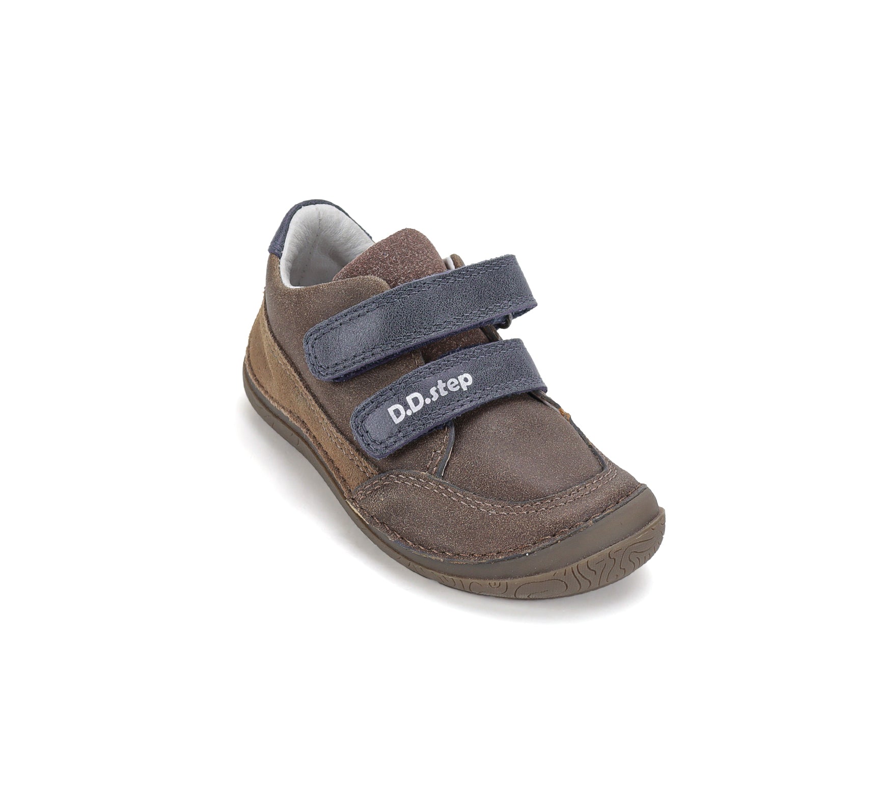 D.D.Step pantofi baieti Barefoot 28-33 Chocolate cu cusaturi