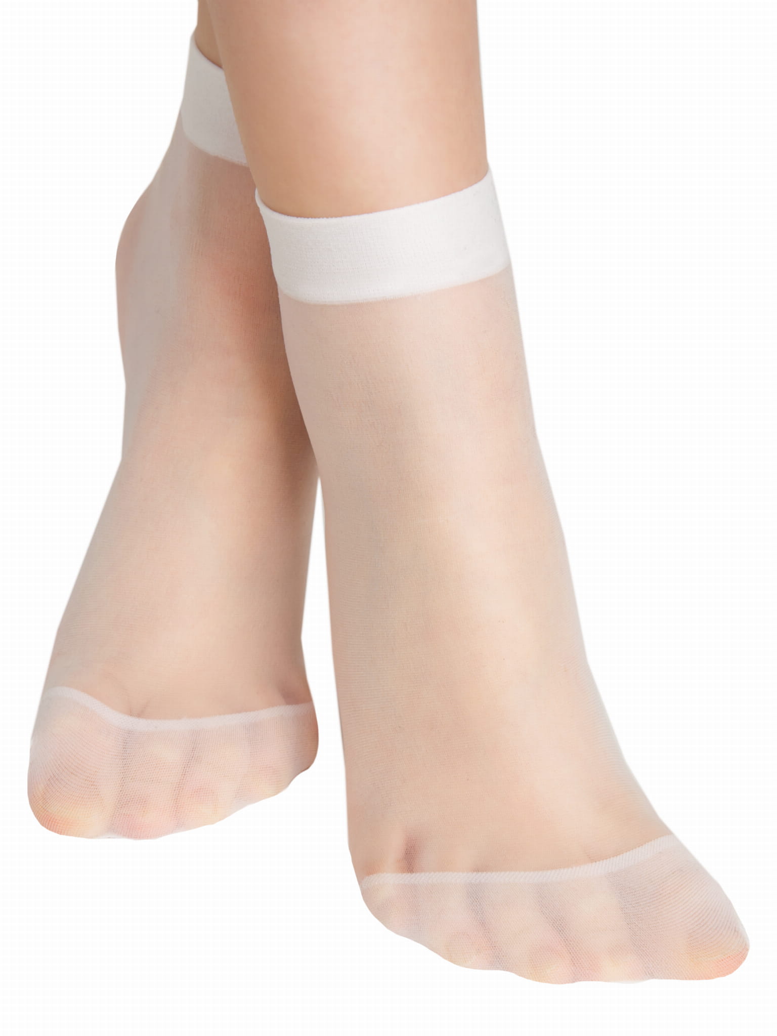 Noviti soseta fete pana la glezna 20 DEN simple ONE SIZE - 2 perechi Alb