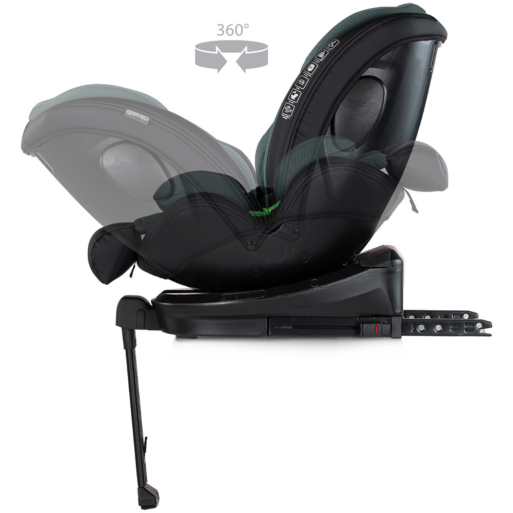 Chipolino scaun auto Hypnotic Plus I-Size 40-150 cm cu Isofix si sezut rotativ Green