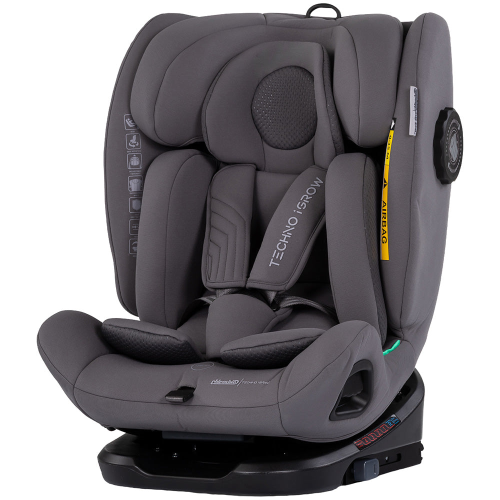 Chipolino scaun auto Techno iGrow I-Size 40-150 cm cu Isofix si sezut rotativ Charcoal Imagine principală a produsului