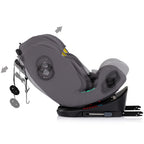 Chipolino scaun auto Techno iGrow I-Size 40-150 cm cu Isofix si sezut rotativ Charcoal