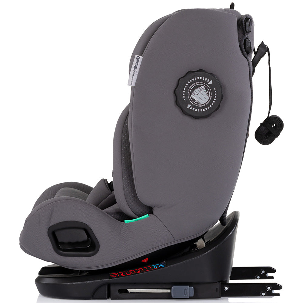 Chipolino scaun auto Techno iGrow I-Size 40-150 cm cu Isofix si sezut rotativ Charcoal