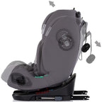Chipolino scaun auto Techno iGrow I-Size 40-150 cm cu Isofix si sezut rotativ Charcoal
