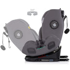 Chipolino scaun auto Techno iGrow I-Size 40-150 cm cu Isofix si sezut rotativ Charcoal
