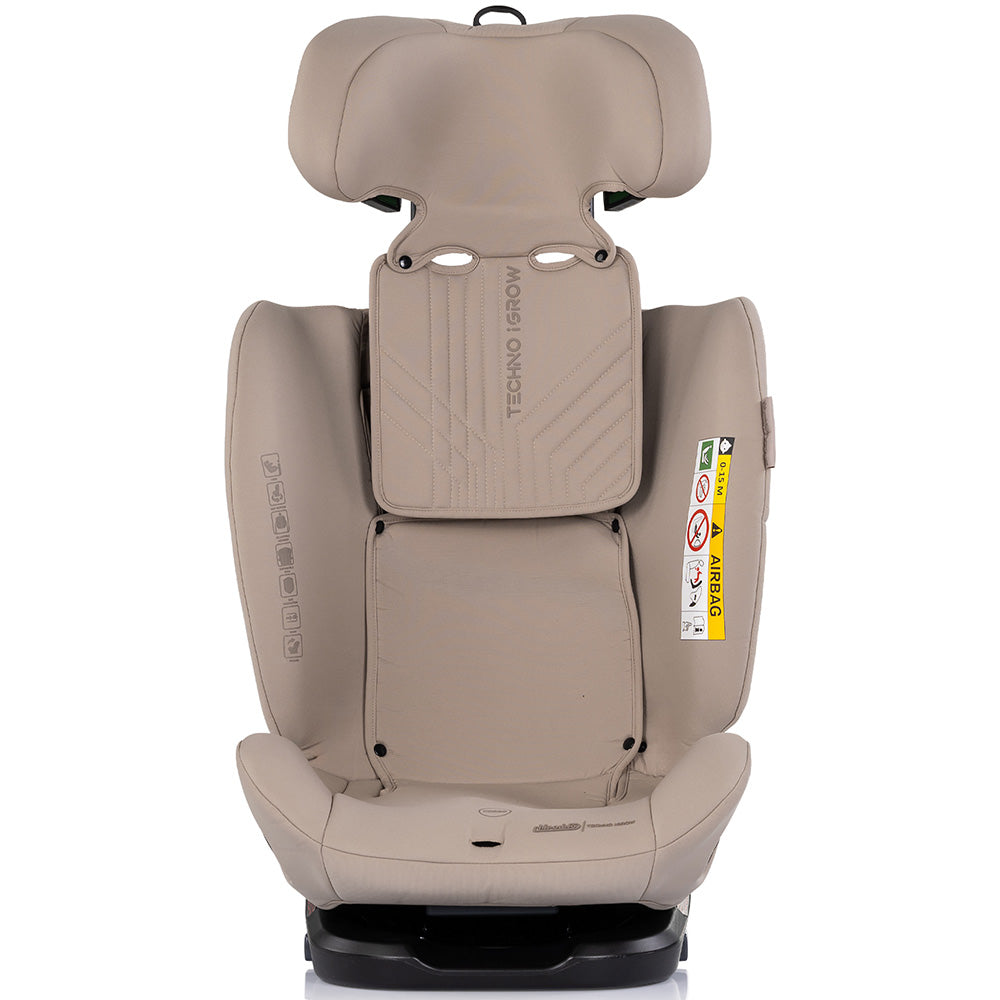 Chipolino scaun auto Techno iGrow I-Size 40-150 cm cu Isofix si sezut rotativ Latte