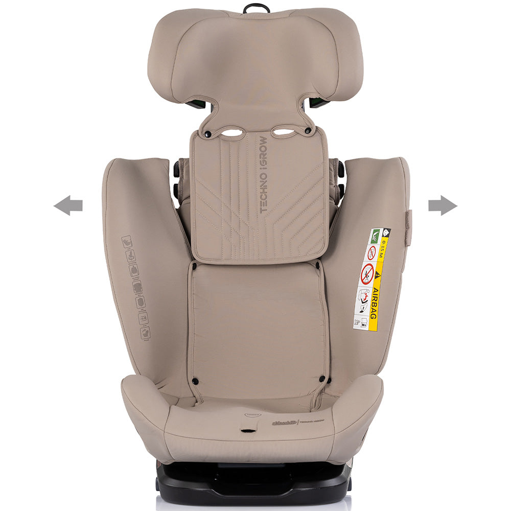 Chipolino scaun auto Techno iGrow I-Size 40-150 cm cu Isofix si sezut rotativ Latte