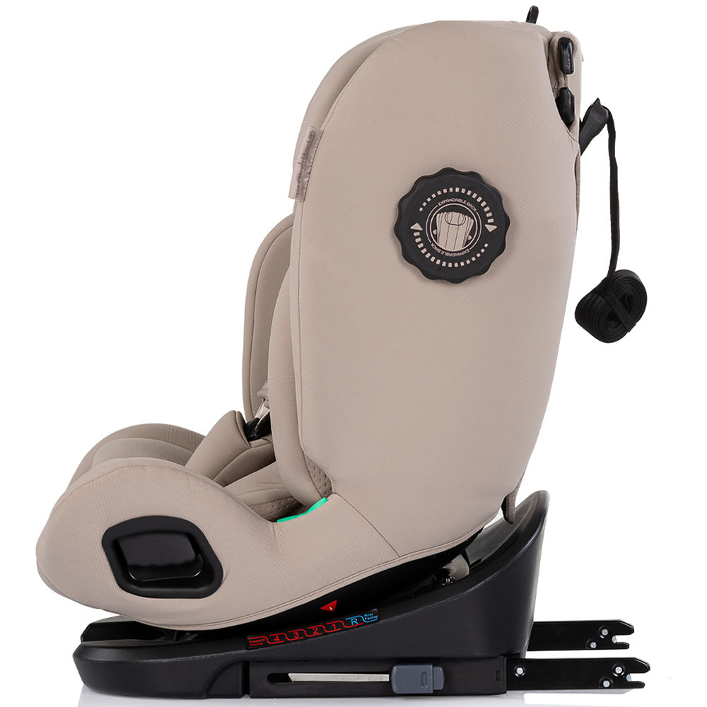 Chipolino scaun auto Techno iGrow I-Size 40-150 cm cu Isofix si sezut rotativ Latte