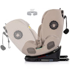 Chipolino scaun auto Techno iGrow I-Size 40-150 cm cu Isofix si sezut rotativ Latte