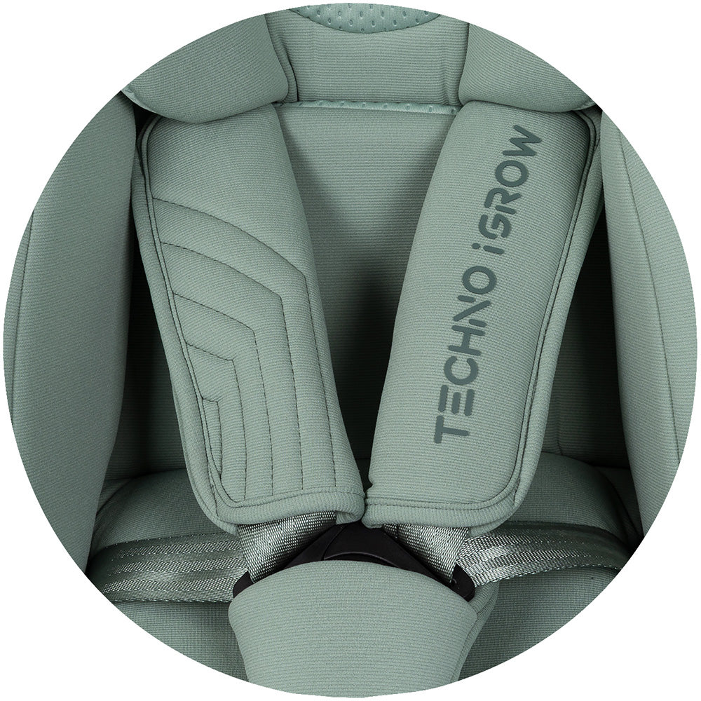 Chipolino scaun auto Techno iGrow I-Size 40-150 cm cu Isofix si sezut rotativ Matcha