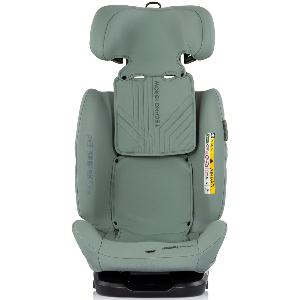 Chipolino scaun auto Techno iGrow I-Size 40-150 cm cu Isofix si sezut rotativ Matcha