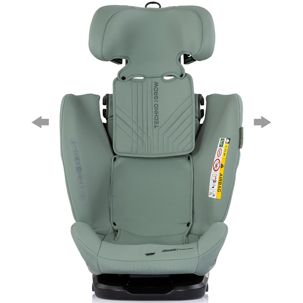 Chipolino scaun auto Techno iGrow I-Size 40-150 cm cu Isofix si sezut rotativ Matcha