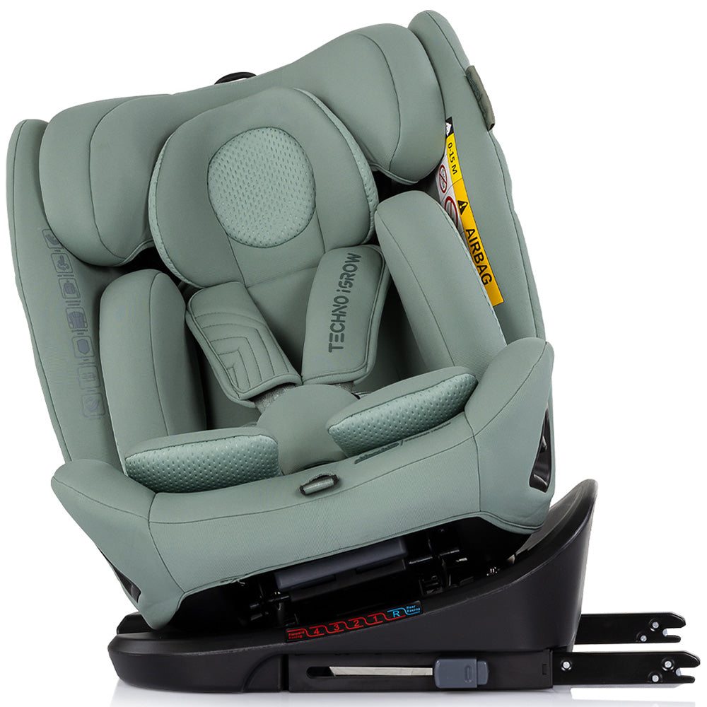 Chipolino scaun auto Techno iGrow I-Size 40-150 cm cu Isofix si sezut rotativ Matcha