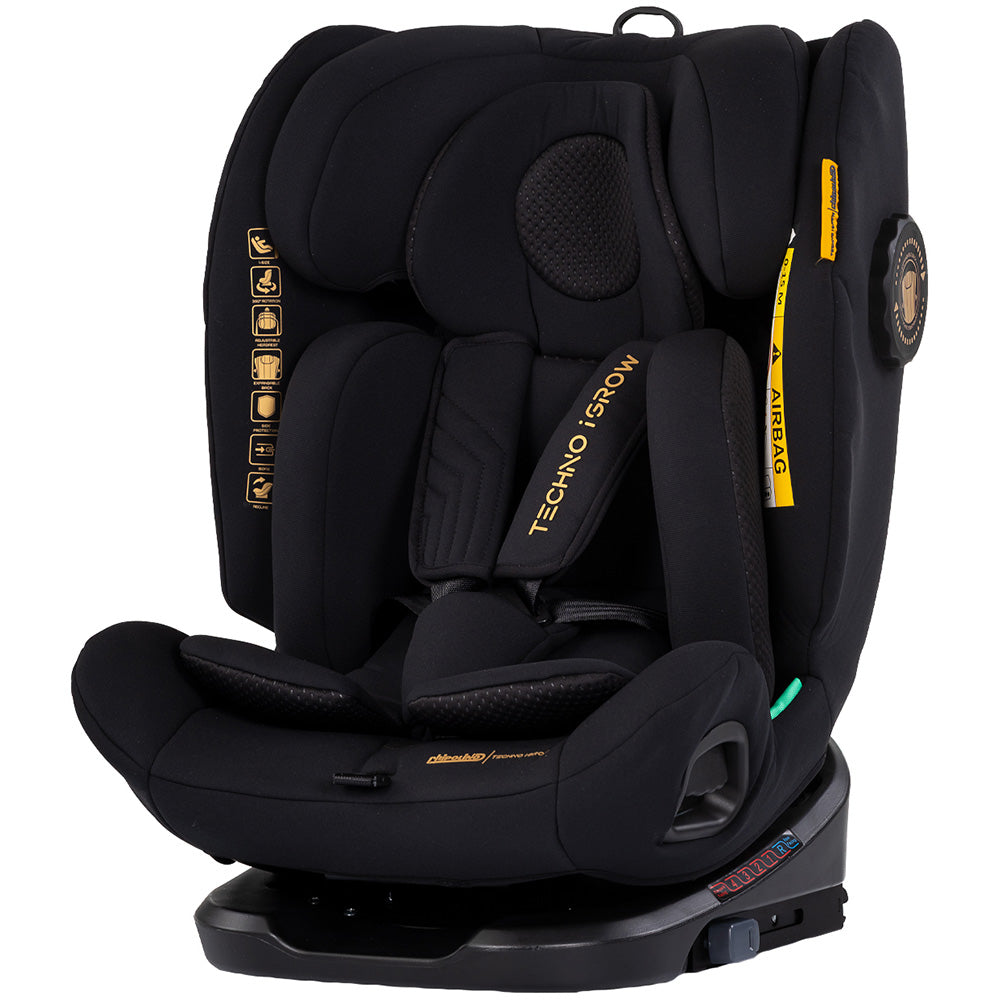 Chipolino scaun auto Techno iGrow I-Size 40-150 cm cu Isofix si sezut rotativ Noir Imagine principală a produsului
