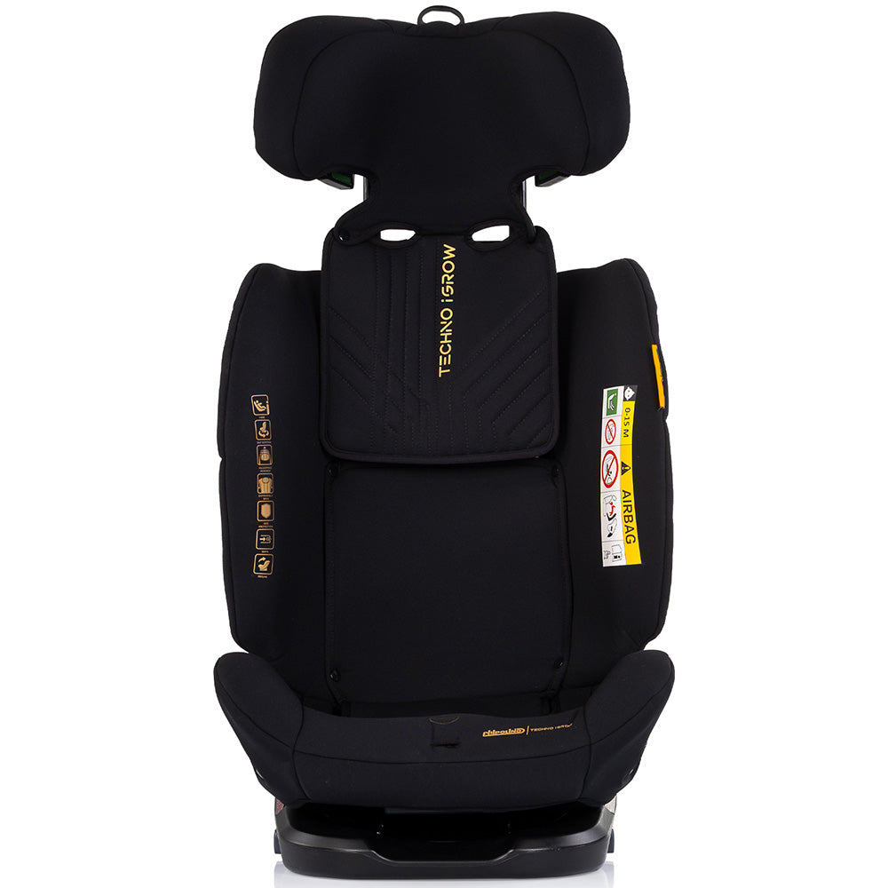 Chipolino scaun auto Techno iGrow I-Size 40-150 cm cu Isofix si sezut rotativ Noir