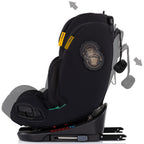 Chipolino scaun auto Techno iGrow I-Size 40-150 cm cu Isofix si sezut rotativ Noir