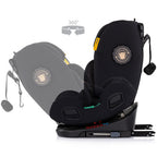 Chipolino scaun auto Techno iGrow I-Size 40-150 cm cu Isofix si sezut rotativ Noir