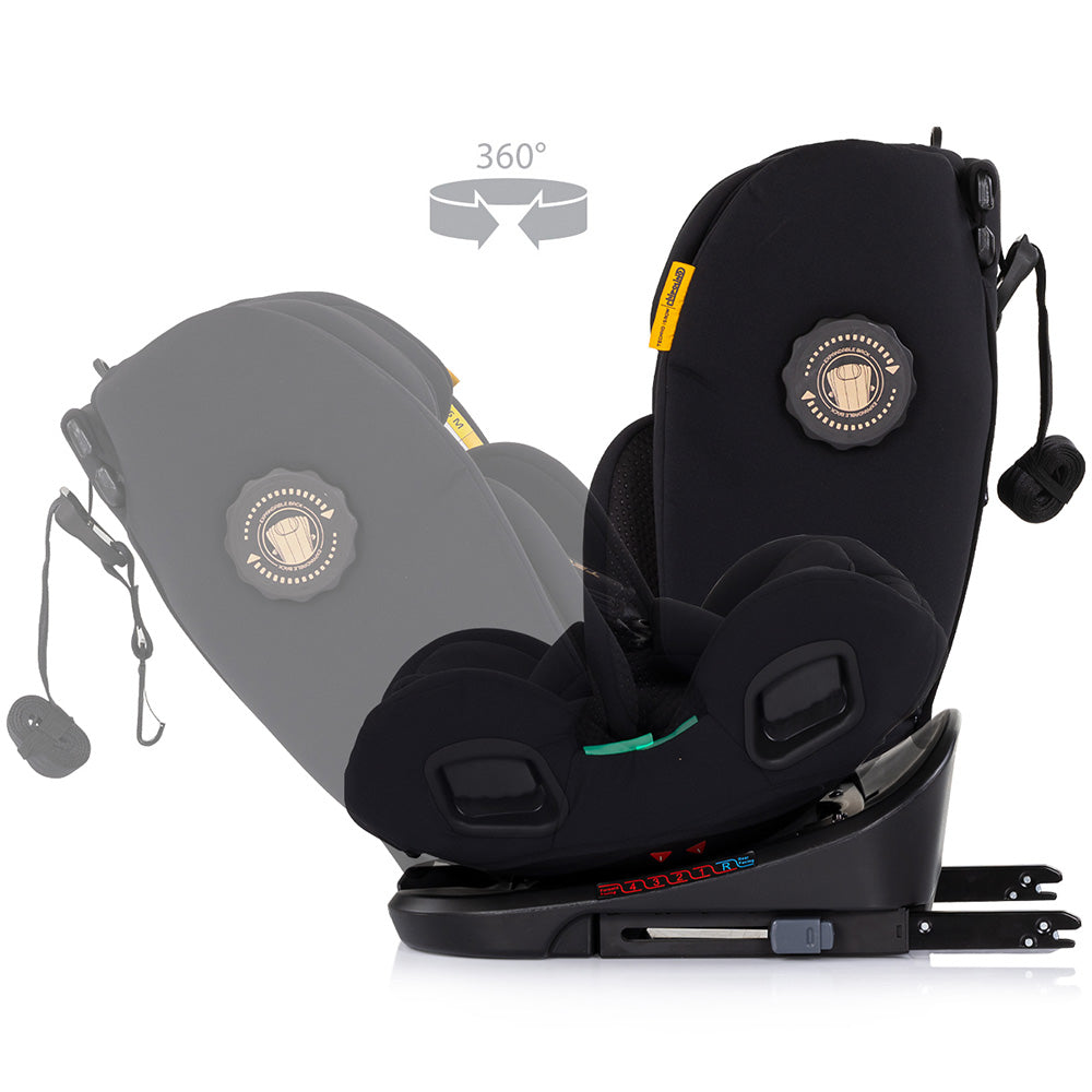 Chipolino scaun auto Techno iGrow I-Size 40-150 cm cu Isofix si sezut rotativ Noir