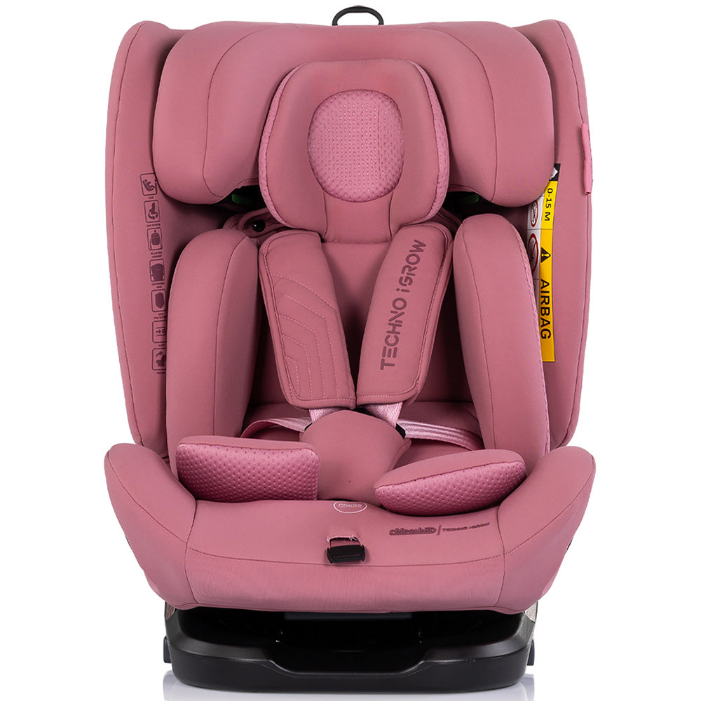 Chipolino scaun auto Techno iGrow I-Size 40-150 cm cu Isofix si sezut rotativ Powder pink Imagine secundară a produsului